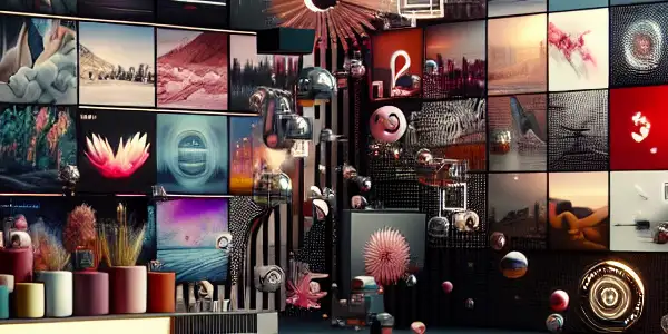 A vibrant digital landscape showcasing a diverse adult entertainment platform with colorful movie thumbnails and inviting ambiance.