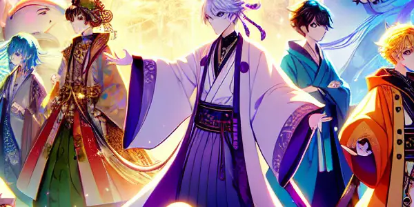 A vibrant anime world filled with colorful characters, romance, and playful allure in a fantastical digital environment.